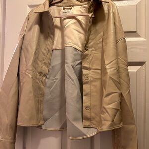 Babaton Women's Cream Leather Jacket